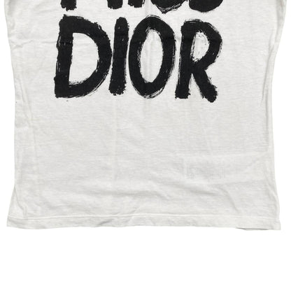 Dior Short Sleeve T-Shirt Graffiti Logo XS White Black — view 4