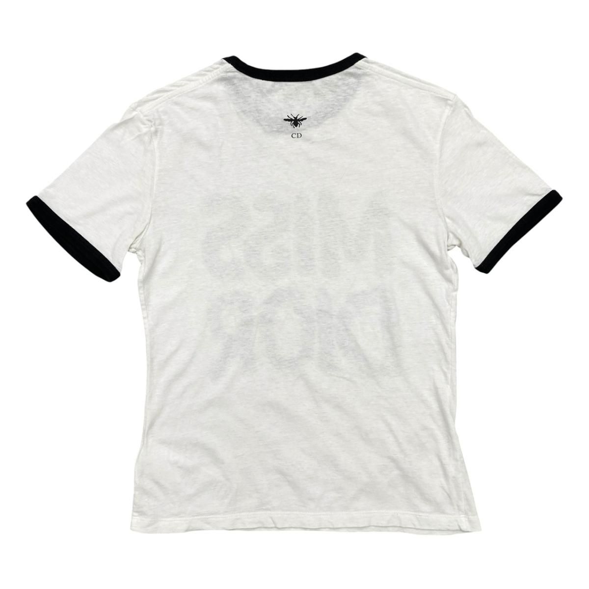 Dior Short Sleeve T-Shirt Graffiti Logo XS White Black — view 2
