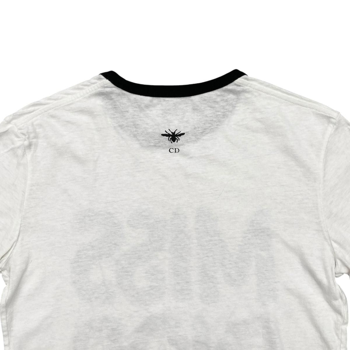 Dior Short Sleeve T-Shirt Graffiti Logo XS White Black — view 5