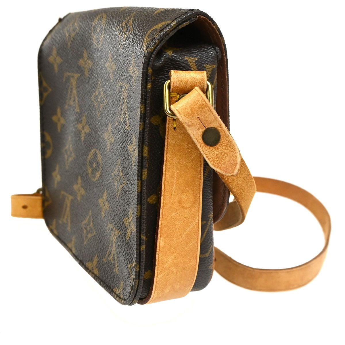 Louis Vuitton Mini Cartouchiere Shoulder Bag Monogram Leather — view 4