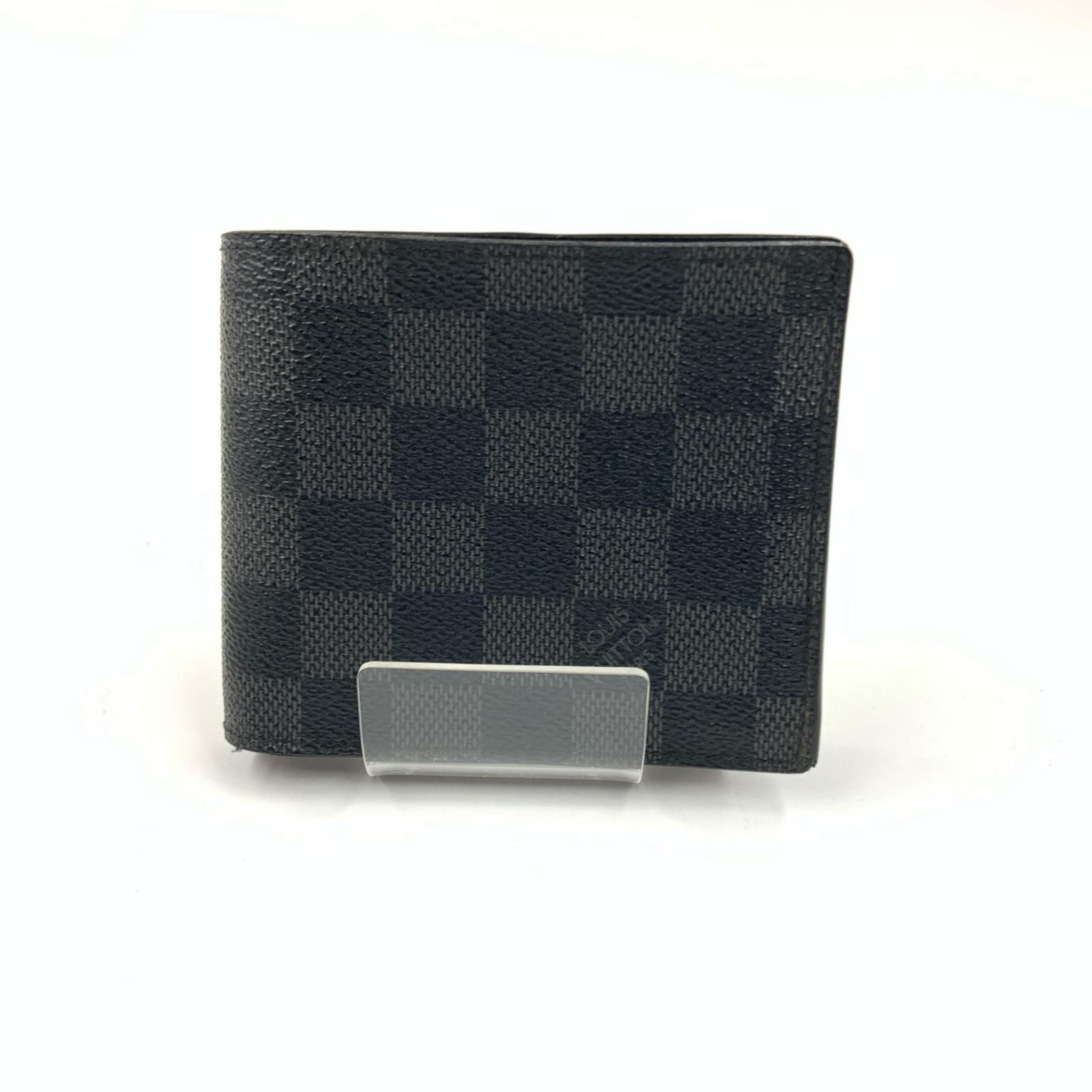 Louis Vuitton Damier Graphite Portefeuille Marco NM Bifold Wallet Black