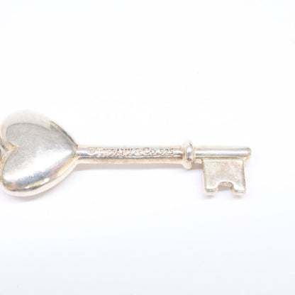 Tiffany & Co 925 Elsa Peretti Pink Saffiano Heart Key Pendant — view 6