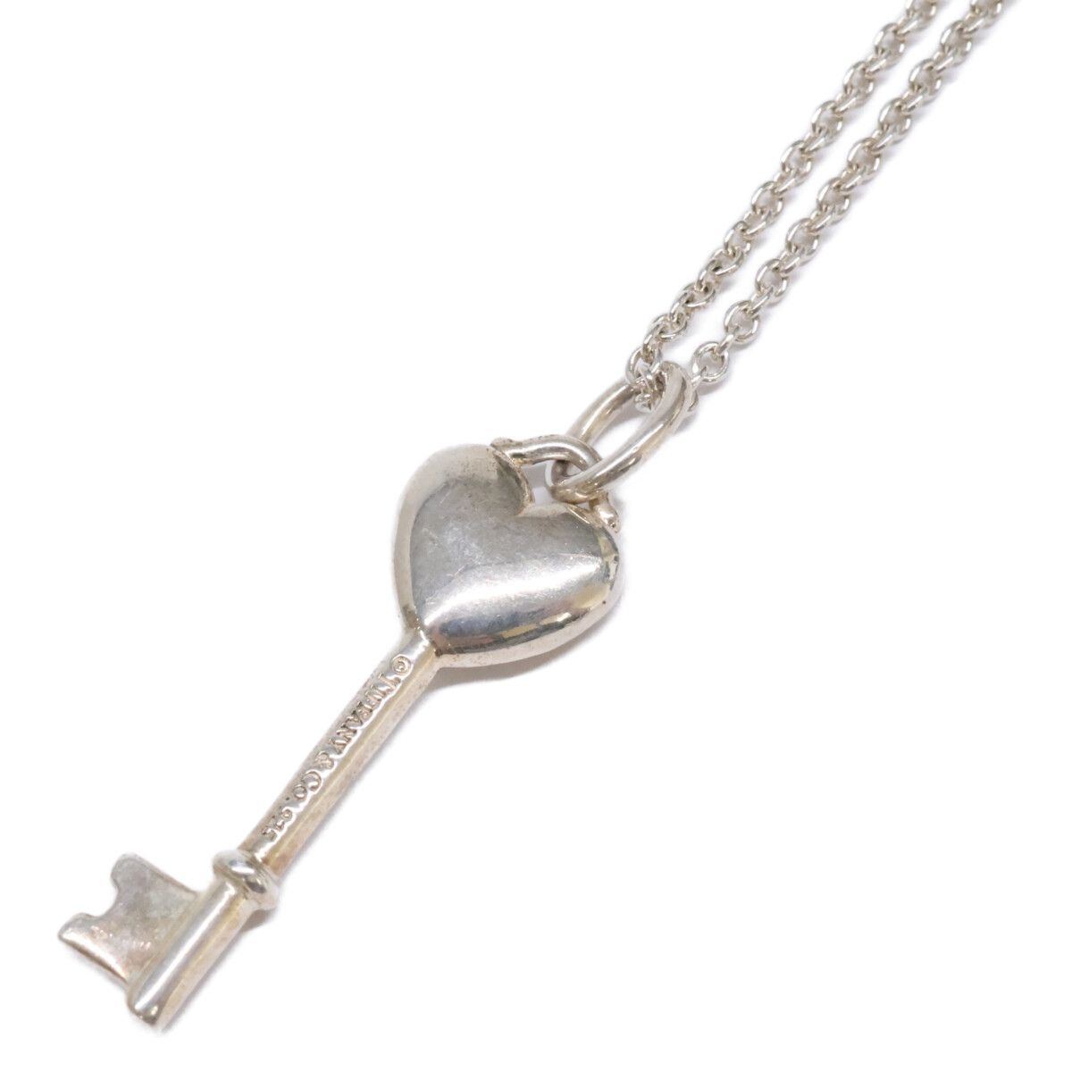 Tiffany & Co 925 Elsa Peretti Pink Saffiano Heart Key Pendant — view 5