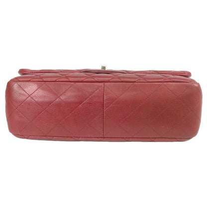 Chanel Bordeaux Caviar Single Flap Silver Deca Quilted — view 5