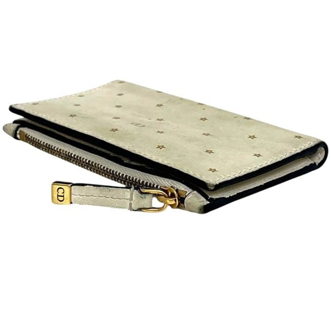 Dior Bifold Wallet Beige Star Pattern Leather — view 7