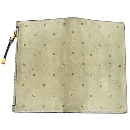 Dior Bifold Wallet Beige Star Pattern Leather — view 4