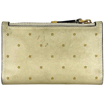 Dior Bifold Wallet Beige Star Pattern Leather — view 2