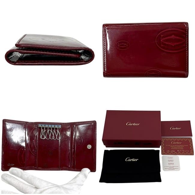Cartier 6 Key Case Bordeaux Happy Birthday Key Holder Leather — view 2