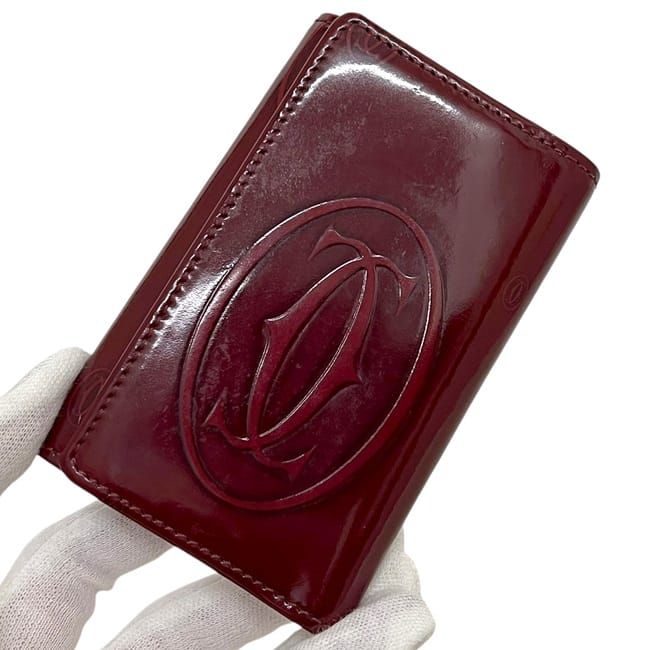 Cartier 6 Key Case Bordeaux Happy Birthday Key Holder Leather — view 9