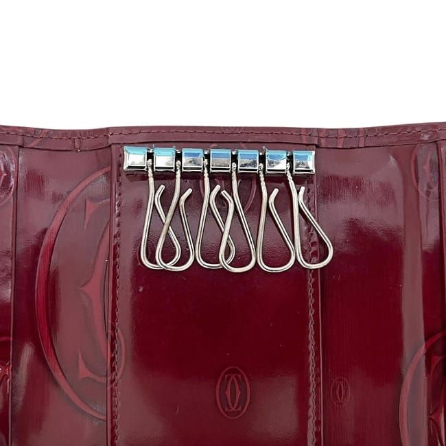 Cartier 6 Key Case Bordeaux Happy Birthday Key Holder Leather — view 6
