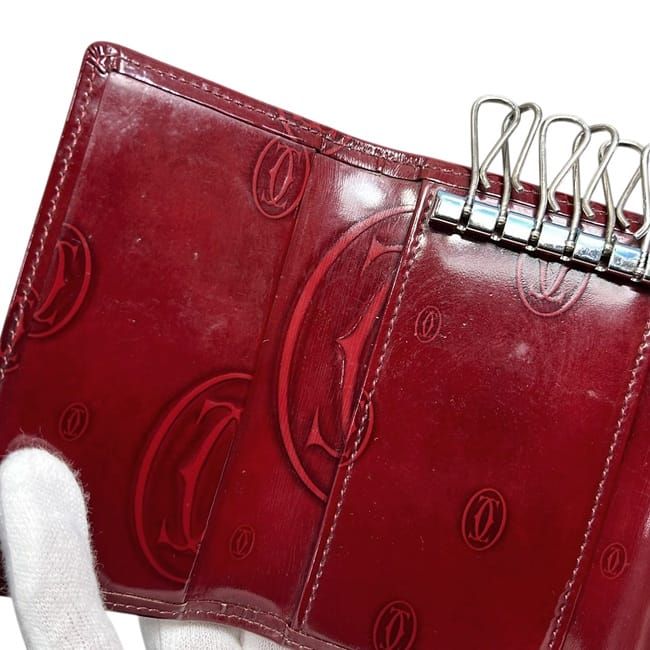 Cartier 6 Key Case Bordeaux Happy Birthday Key Holder Leather — view 5