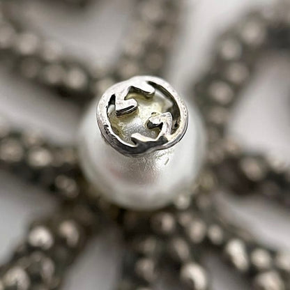 Gucci Necklace Silver Interlocking Clover 925 Sterling Faux Pearl — view 5