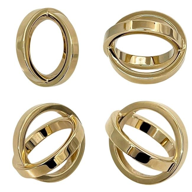 Hermes Scarf Ring Cosmos Gold Metal — view 2