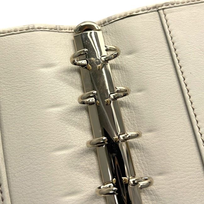 Gucci Notebook Cover Beige White Guccissima Line 6 Holes System Leather Agenda — view 5