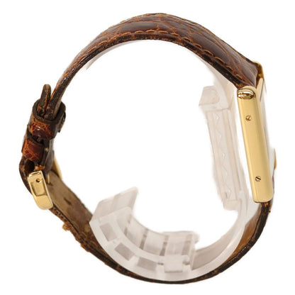 Cartier 925 Must Tank Vermeil LM Ivory Dial Quartz Brown Leather — view 9