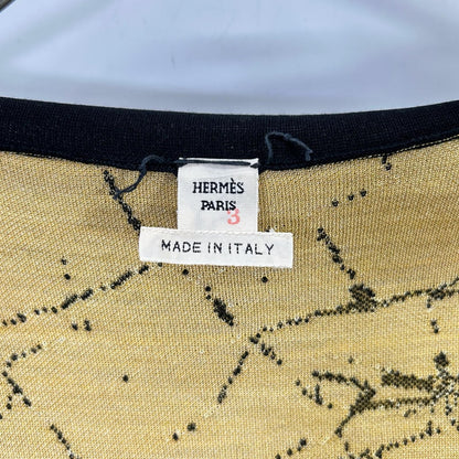Hermes Era Black Yellow Silk 100 Ring Sleeve Cardigan 36 — view 4