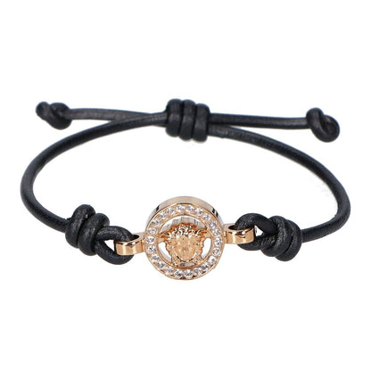 Versace Medusa '95 Crystal Leather Bracelet