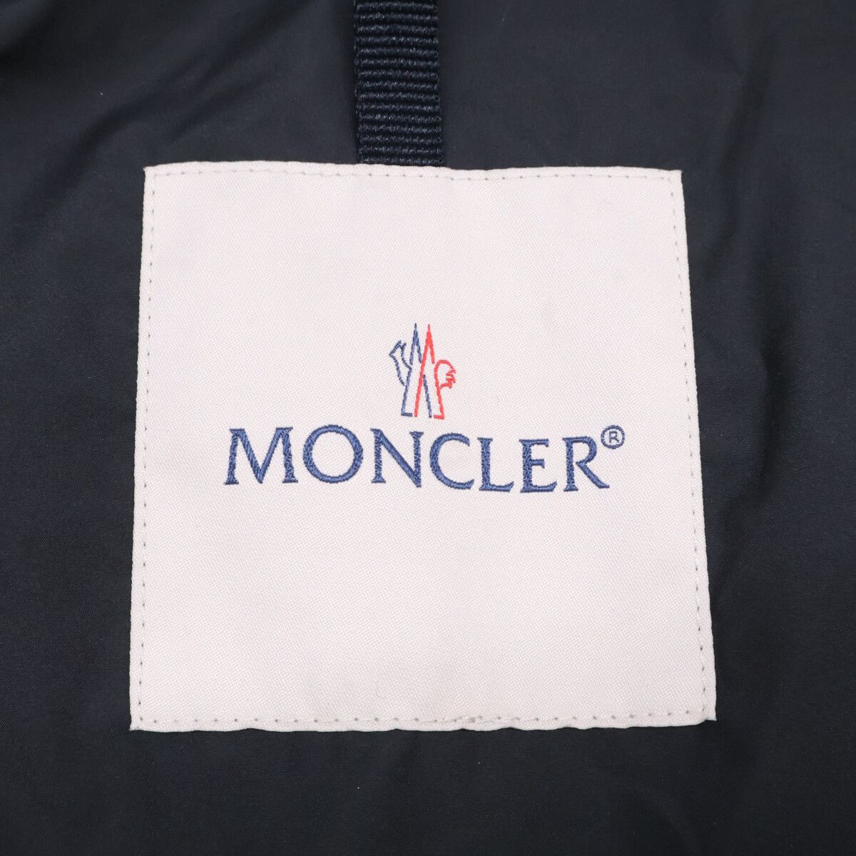 Moncler Achard Arm Leather Logo Patch Long Down Jacket — view 5