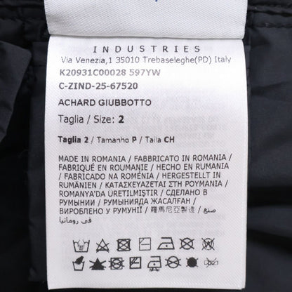Moncler Achard Arm Leather Logo Patch Long Down Jacket — view 6