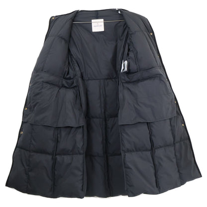 Moncler Achard Arm Leather Logo Patch Long Down Jacket — view 4