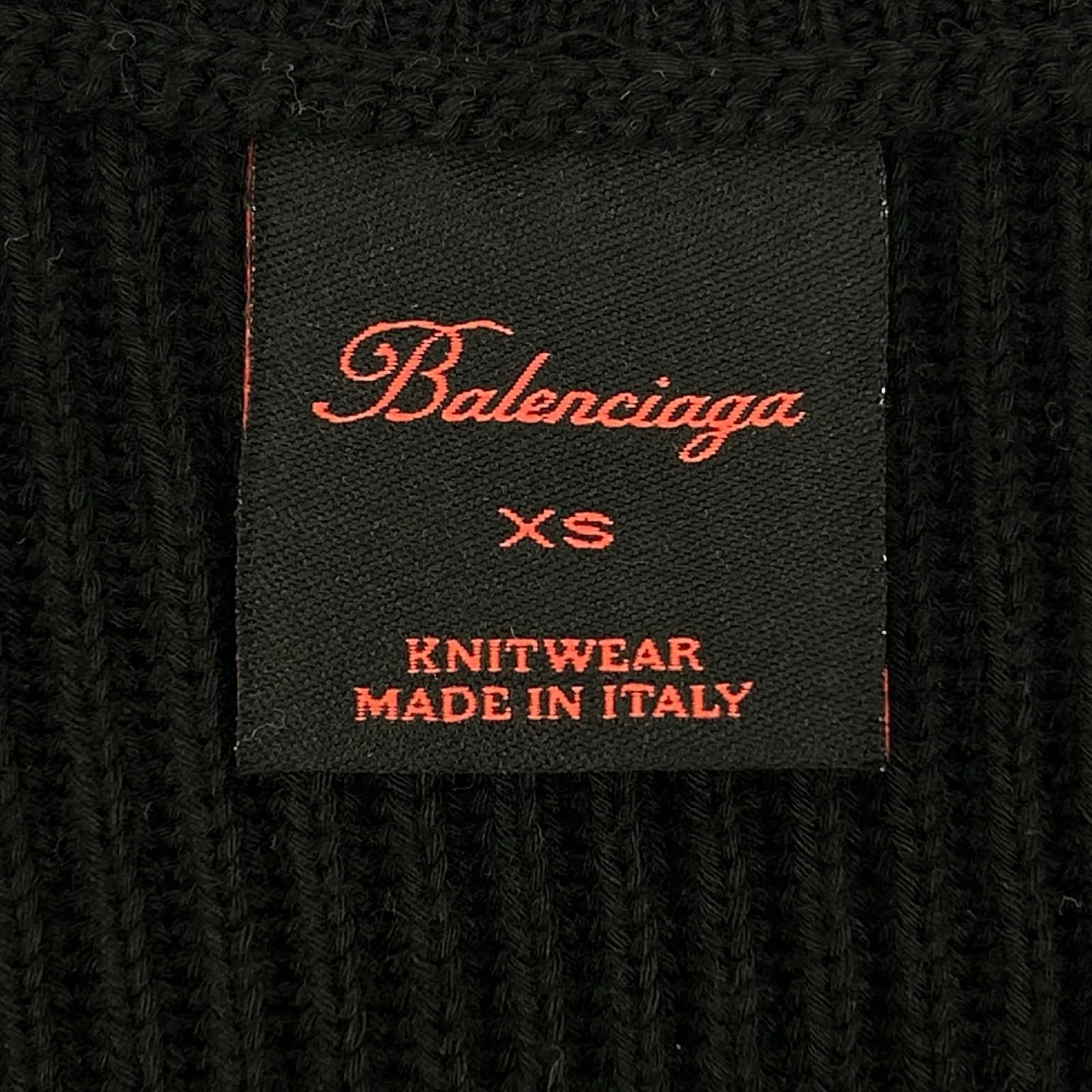 Balenciaga Black Cotton Wool Stretch Crew Neck Knit XS Sweater — view 3