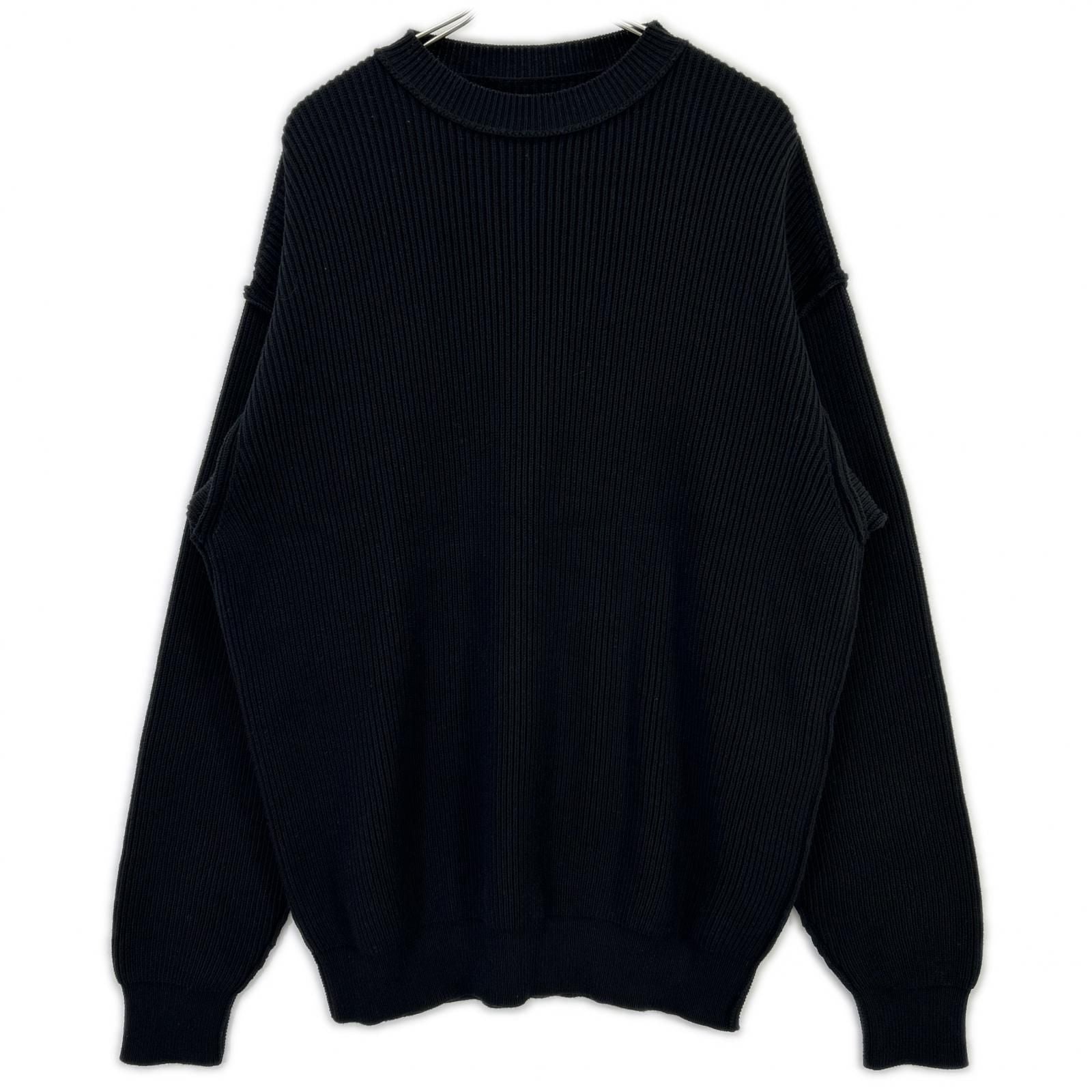 Balenciaga Black Cotton Wool Stretch Crew Neck Knit XS Sweater