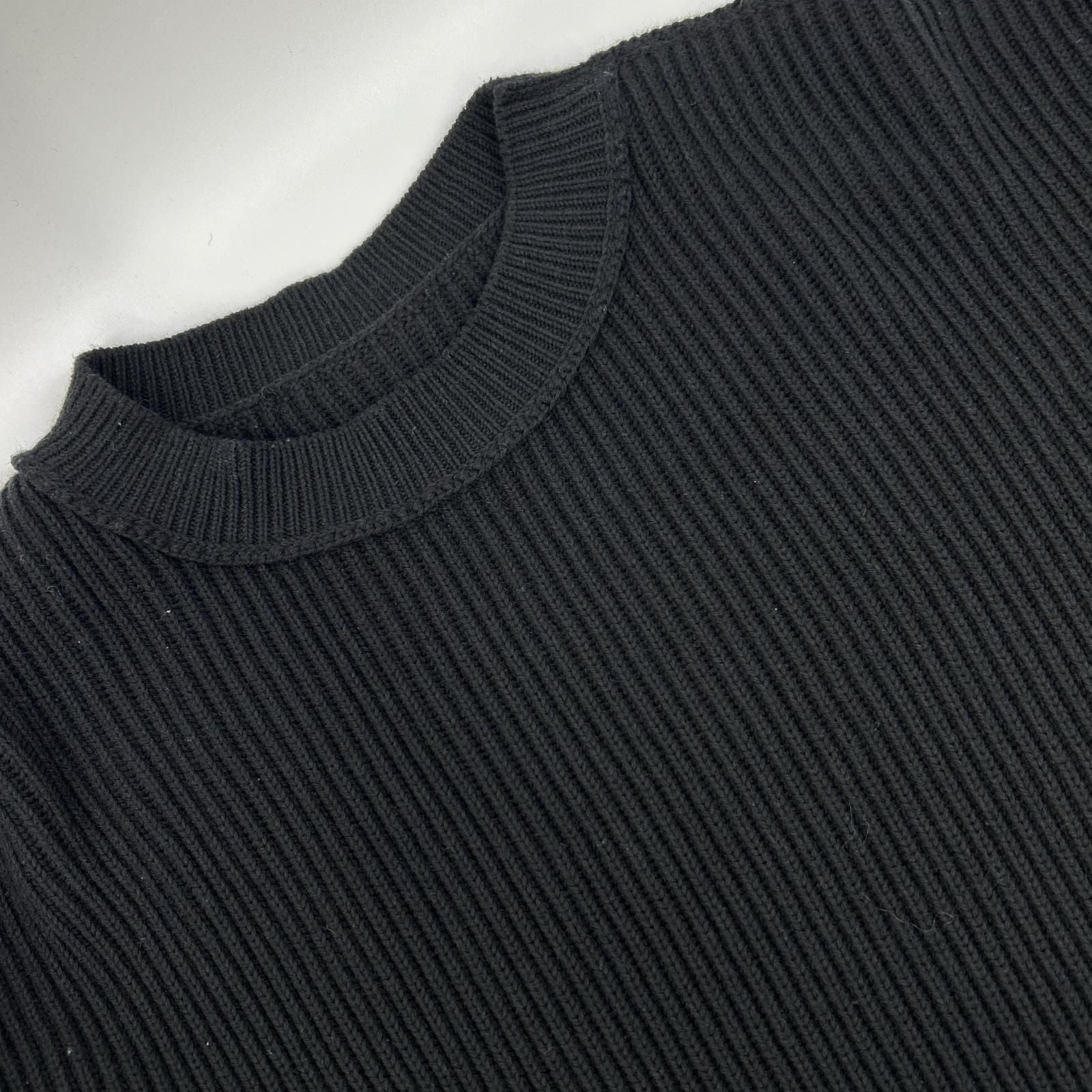 Balenciaga Black Cotton Wool Stretch Crew Neck Knit XS Sweater — view 7