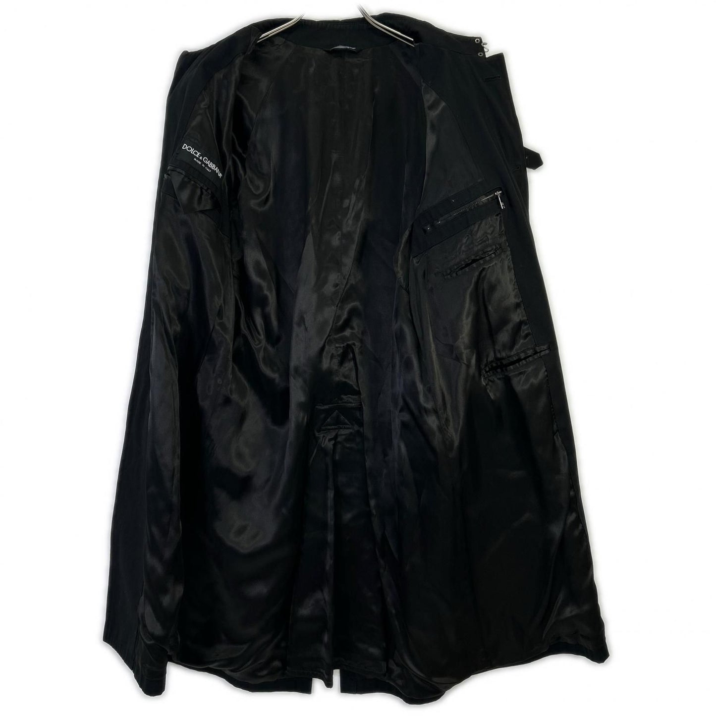 Dolce & Gabbana Black Trench Coat 46 — view 3
