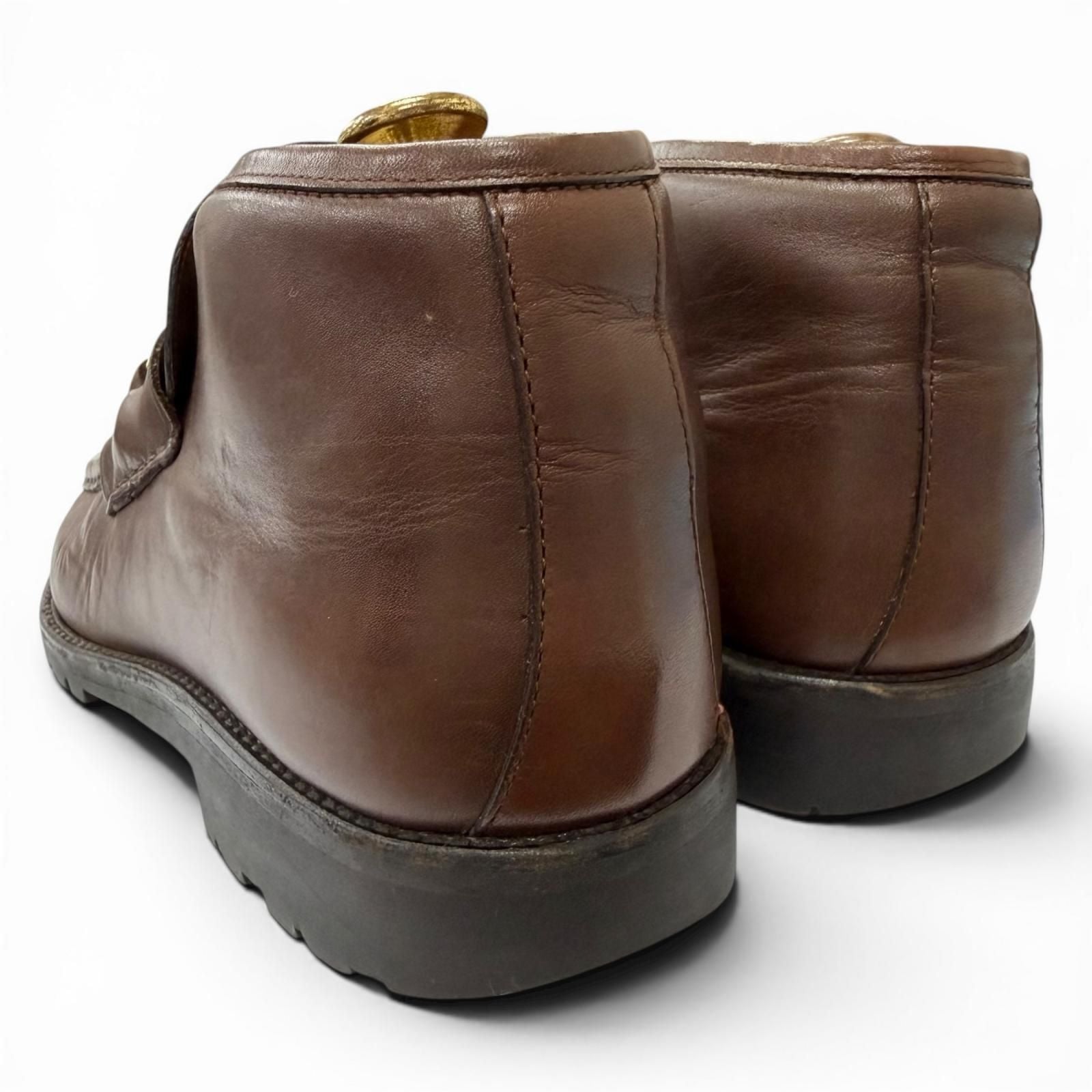 Gucci 114 Leather Horsebit Chukka Boots Ankle Brown 40 Recommended — view 5