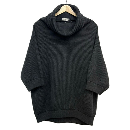 Brunello Cucinelli Long Sleeve Sweater XS Dark Gray Turtleneck Cashmere