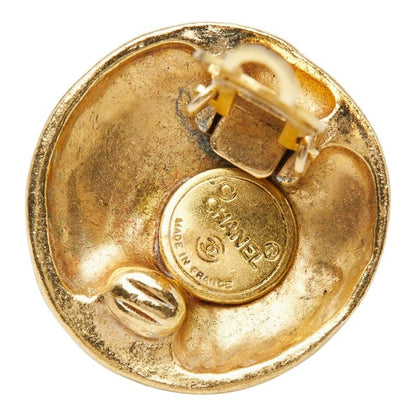 Chanel CC Logo Round Earrings Gold Plated — view 4