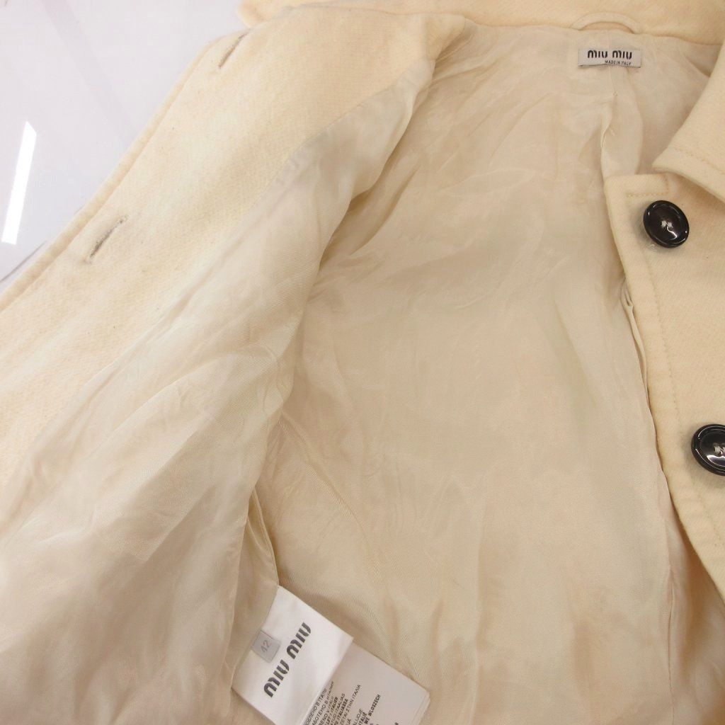 Miu Miu Miu Coat Half Midi Length 42 Iabori Regular Color Flap Pocket SX — view 5