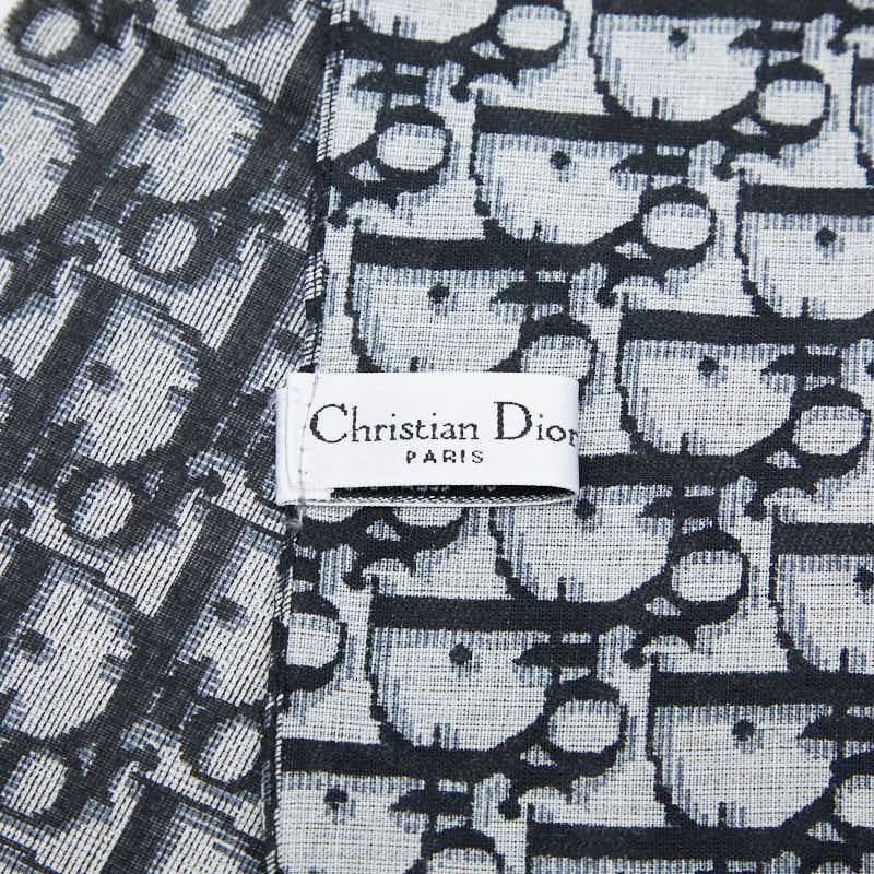 Dior Trotter Number 2 Scarf Navy White Cotton — view 2