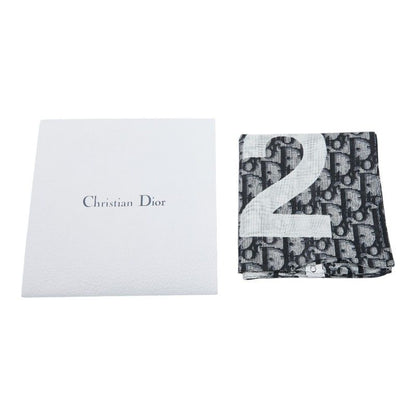 Dior Trotter Number 2 Scarf Navy White Cotton — view 3