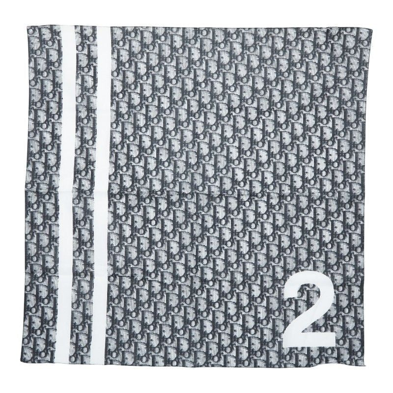 Dior Trotter Number 2 Scarf Navy White Cotton