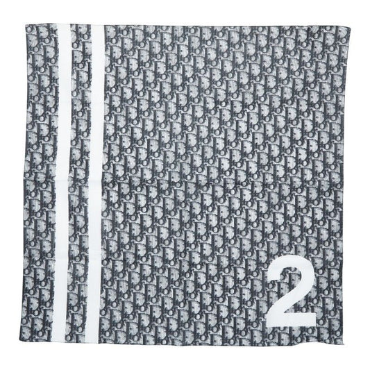 Dior Trotter Number 2 Scarf Navy White Cotton