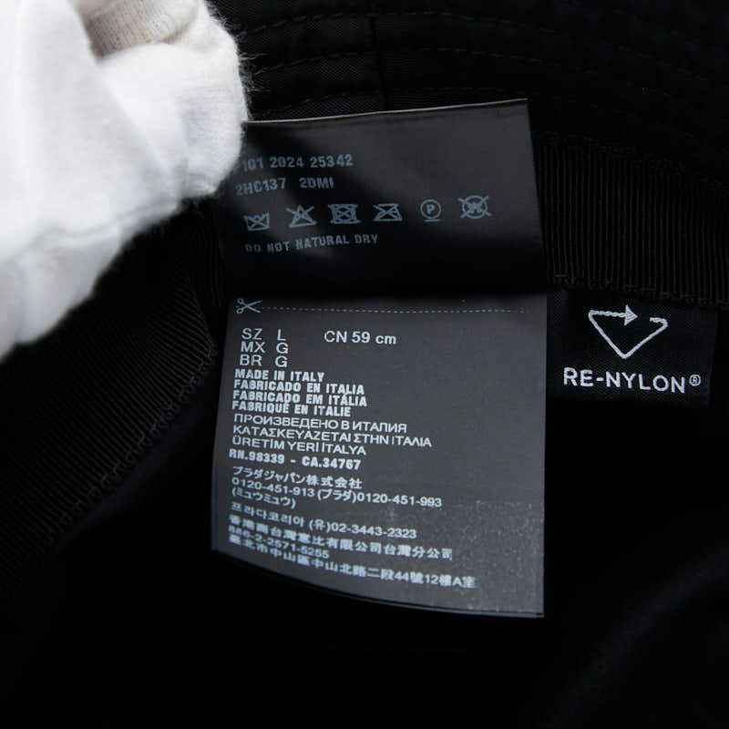 Prada Re-Nylon Bucket Hat L 59 cm Black Nylon — view 8