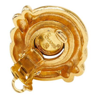 Chanel CC Logo Earrings Gold Turquoise Plated Stone — view 4
