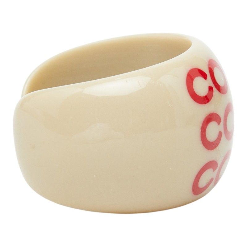 Chanel CC Logo Ring Gray Plastic — view 4