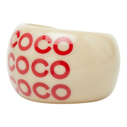 Chanel CC Logo Ring Gray Plastic — view 2