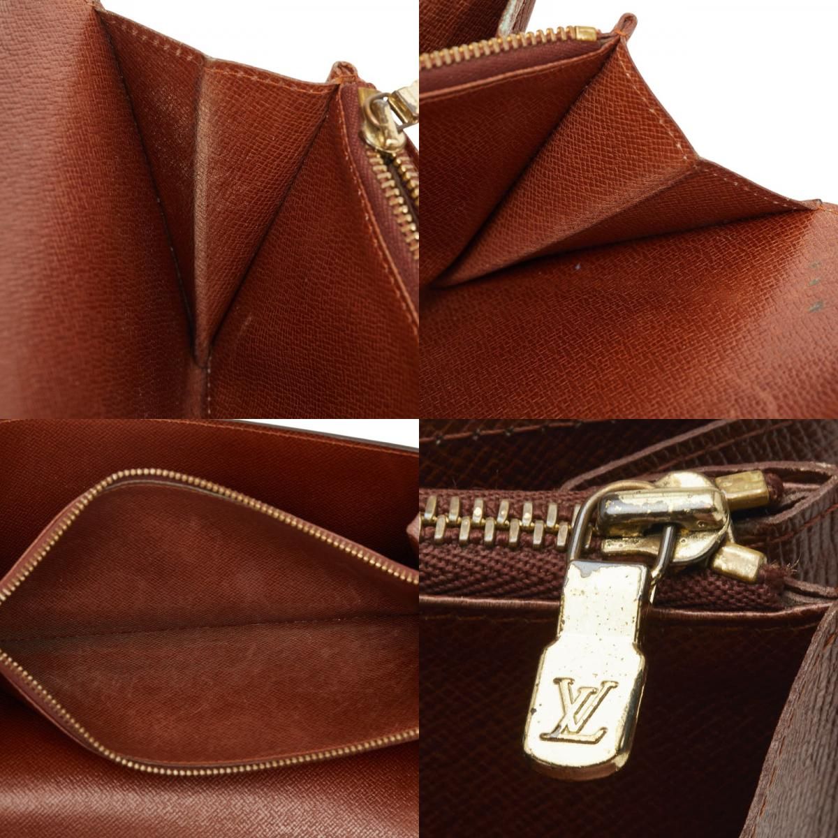 Louis Vuitton Monogram Porte Monet Cles Wallet Billfold Brown Leather — view 9