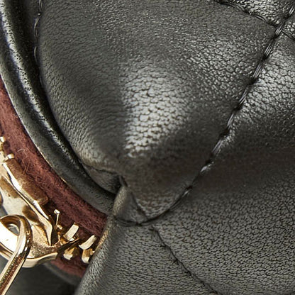 Chanel Quilted CC Logo Cosmetics Pouch Black Lambskin — view 5