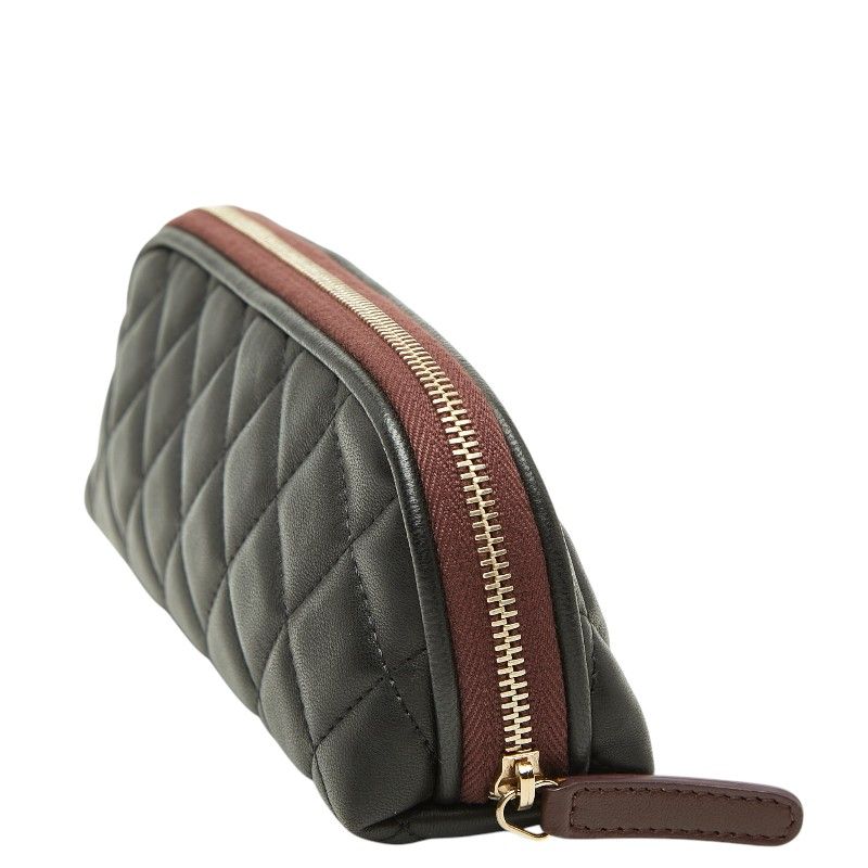 Chanel Quilted CC Logo Cosmetics Pouch Black Lambskin — view 2