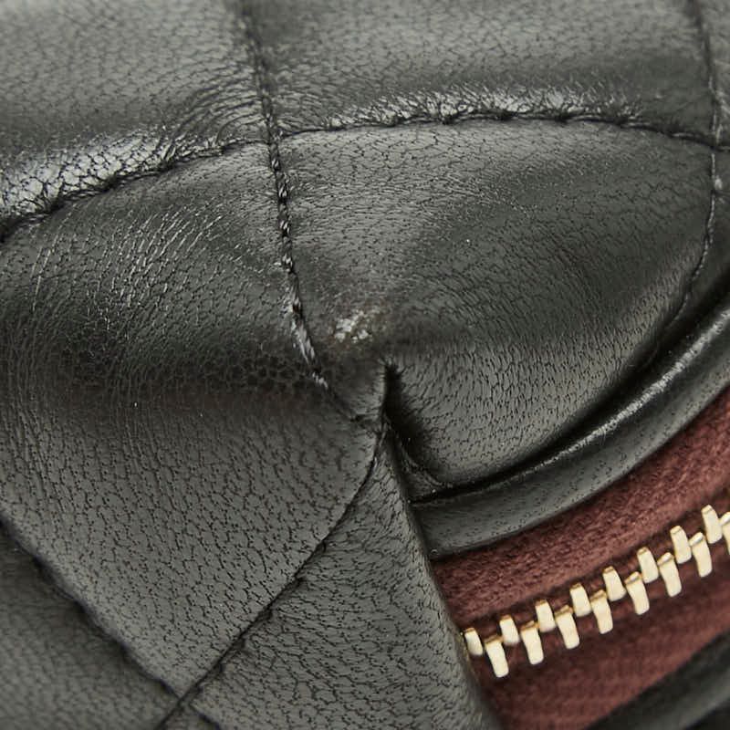 Chanel Quilted CC Logo Cosmetics Pouch Black Lambskin — view 4