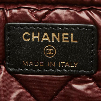 Chanel Quilted CC Logo Cosmetics Pouch Black Lambskin — view 9