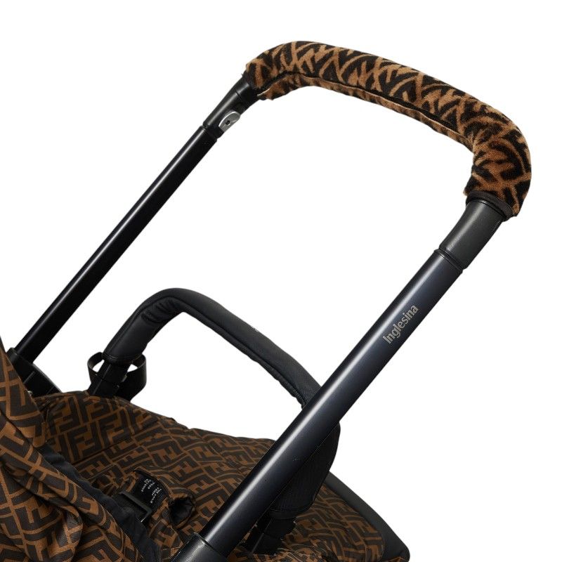 Fendi Inglesina FF Logo Fabric Baby Car Brown Black Heel — view 8