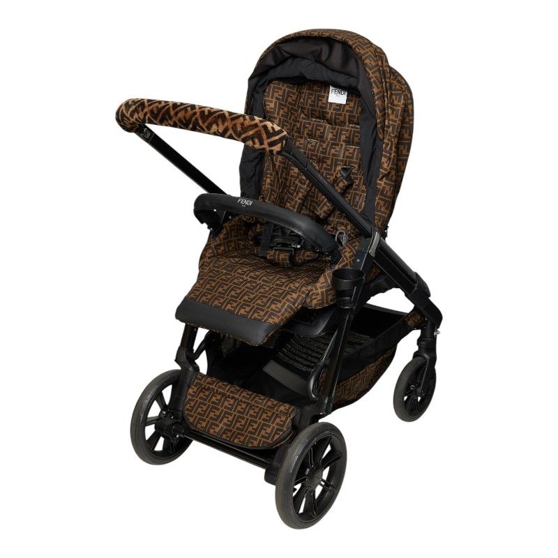Fendi Inglesina FF Logo Fabric Baby Car Brown Black Heel — view 2