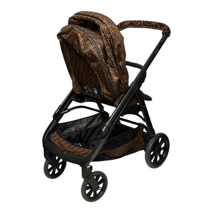 Fendi Inglesina FF Logo Fabric Baby Car Brown Black Heel — view 3