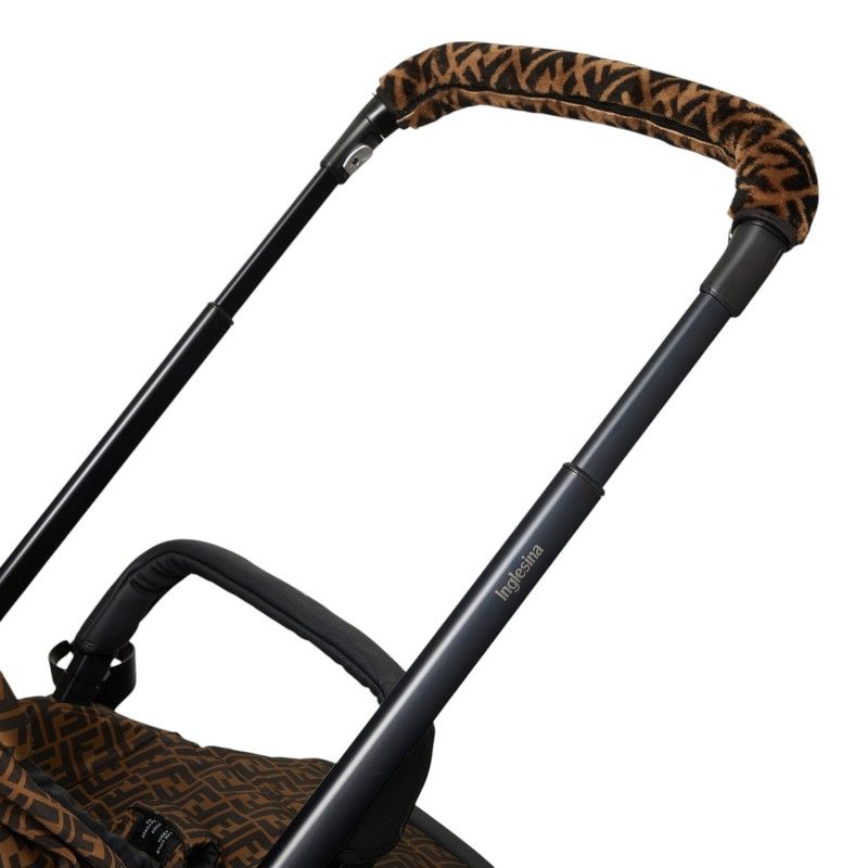 Fendi Inglesina FF Logo Fabric Baby Car Brown Black Heel — view 7