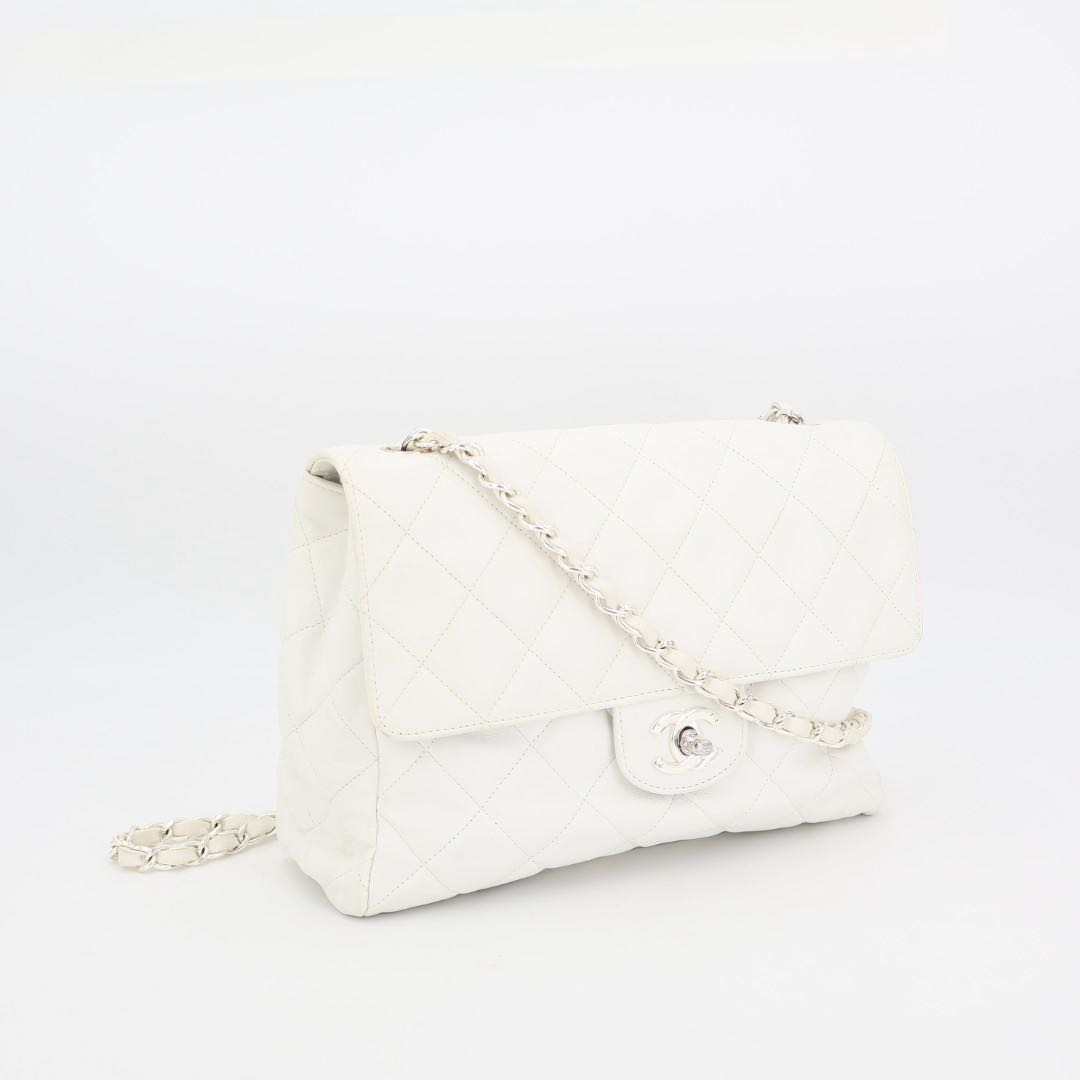 Chanel Quilted 25 Caviar Leather Double Flap Chain